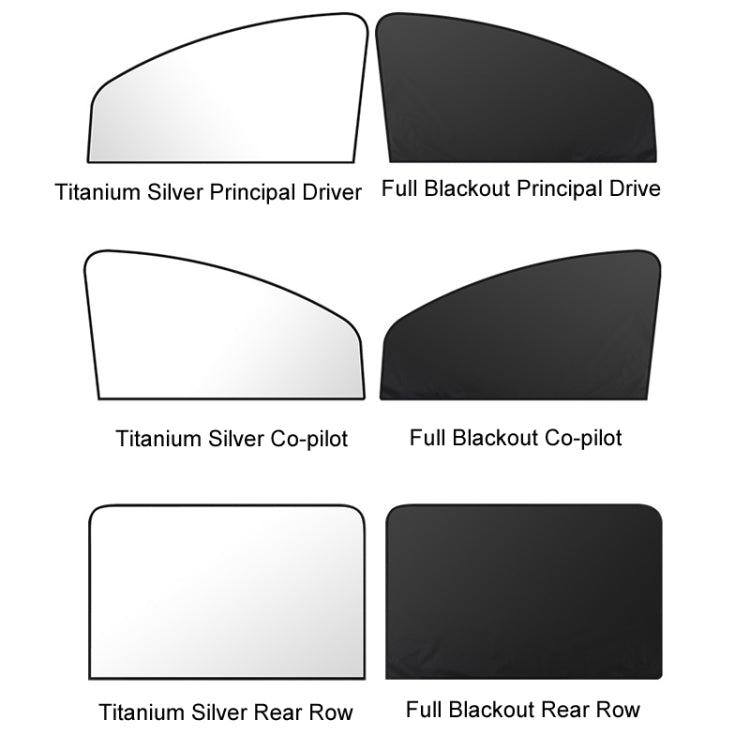 Heat-insulating Opaque Vinyl Coated Magnetic Car Curtains, Style: Titanium Silver Co-pilot by buy2fix