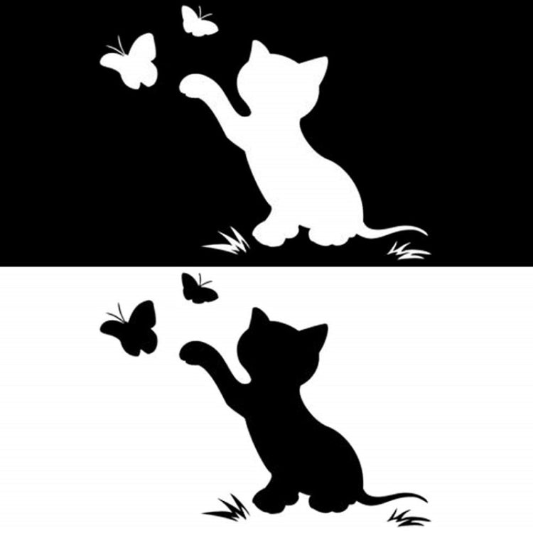 10pcs Disc Cat Reflective Scratch Body Sticker(Black) by buy2fix