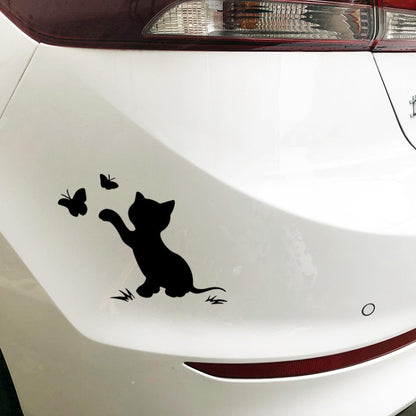 10pcs Disc Cat Reflective Scratch Body Sticker(Black) by buy2fix