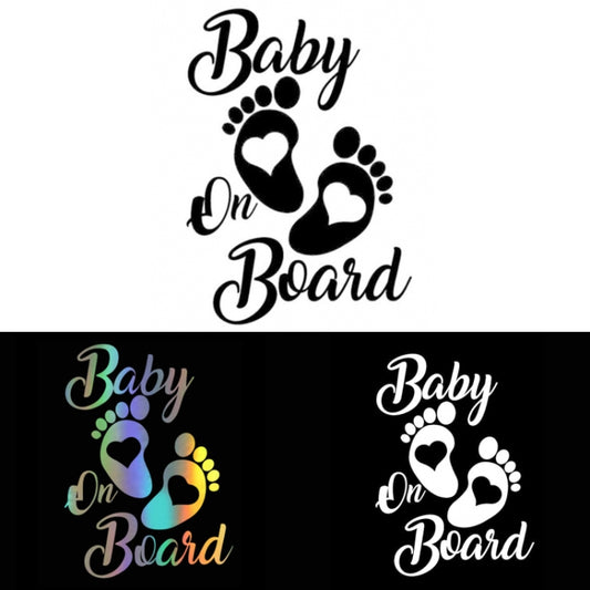 10pcs Baby On Board Warning Car Sticker Reflective Scratch Body Sticker(Laser) by buy2fix