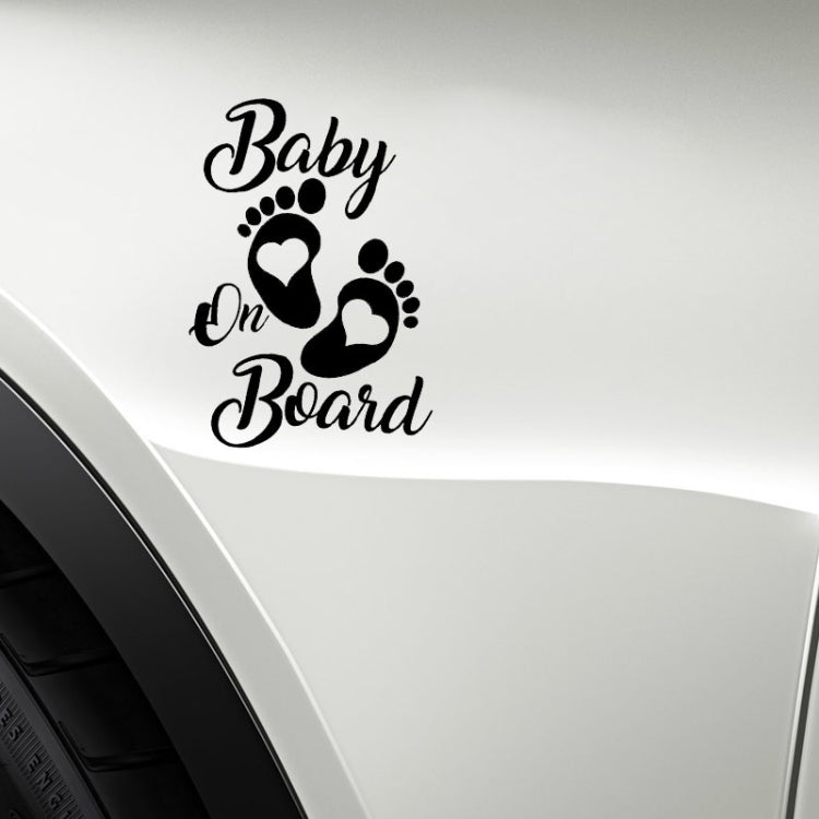 10pcs Baby On Board Warning Car Sticker Reflective Scratch Body Sticker(White) by buy2fix