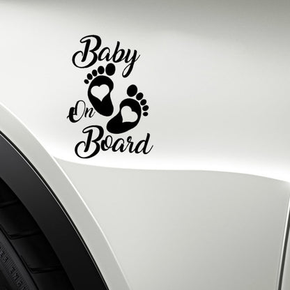 10pcs Baby On Board Warning Car Sticker Reflective Scratch Body Sticker(White) by buy2fix