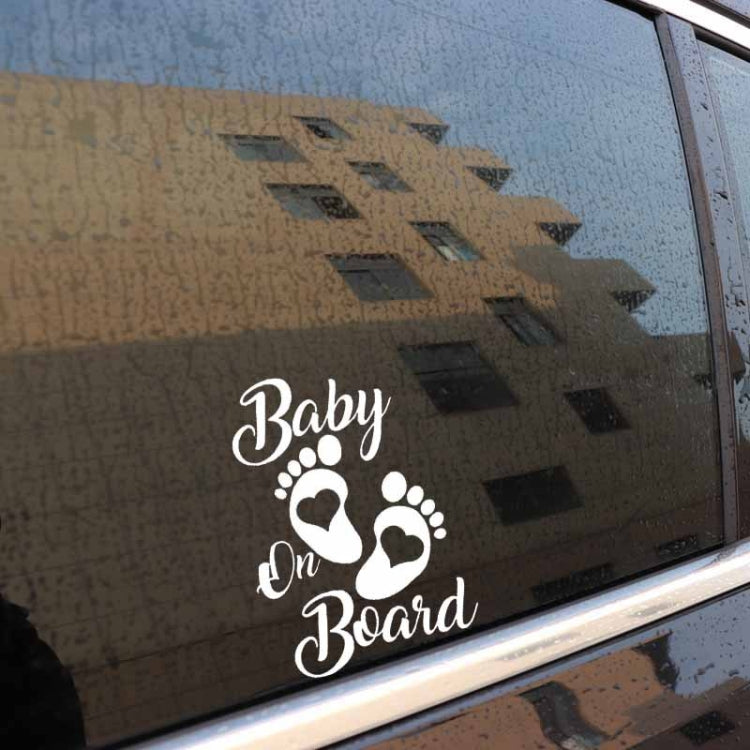 10pcs Baby On Board Warning Car Sticker Reflective Scratch Body Sticker(Black) by buy2fix