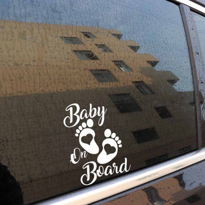 10pcs Baby On Board Warning Car Sticker Reflective Scratch Body Sticker(Black) by buy2fix