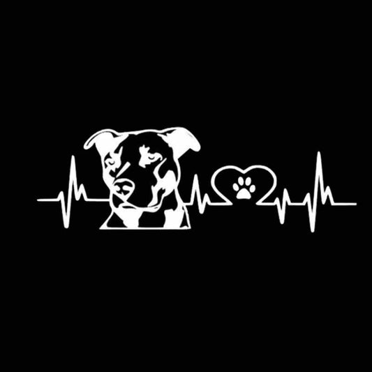 10pcs Pitbull Love Car Sticker Car Rear Modification Plate Label(White) by buy2fix