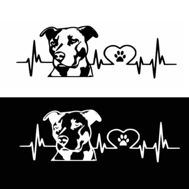 10pcs Pitbull Love Car Sticker Car Rear Modification Plate Label(Black) by buy2fix