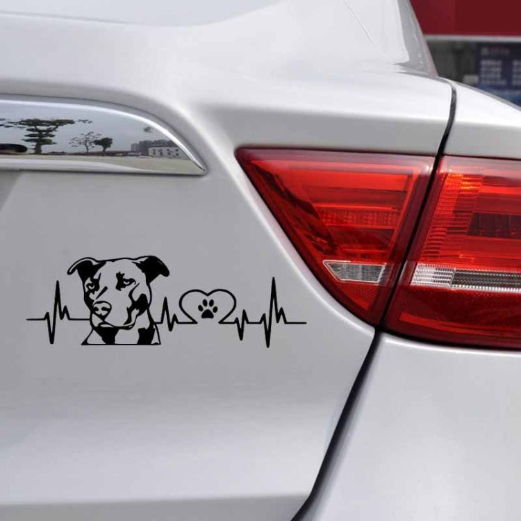 10pcs Pitbull Love Car Sticker Car Rear Modification Plate Label(Black) by buy2fix