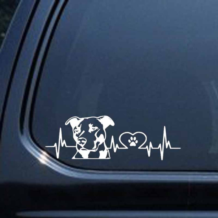 10pcs Pitbull Love Car Sticker Car Rear Modification Plate Label(White) by buy2fix