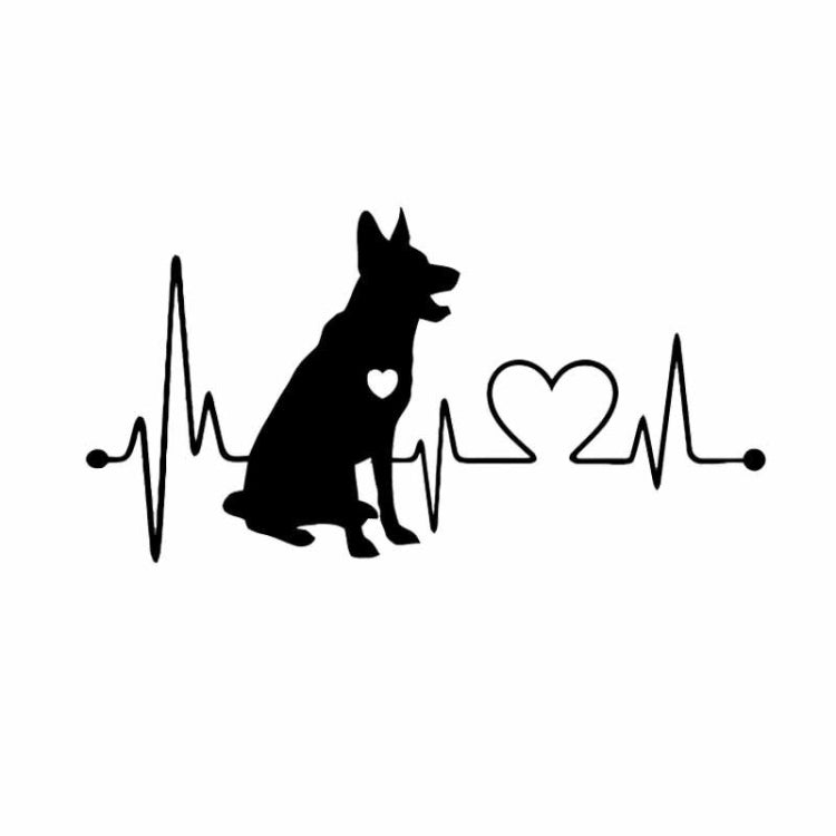 10pcs German Shepherd Cartoon Animal Car Sticker(Black) by buy2fix