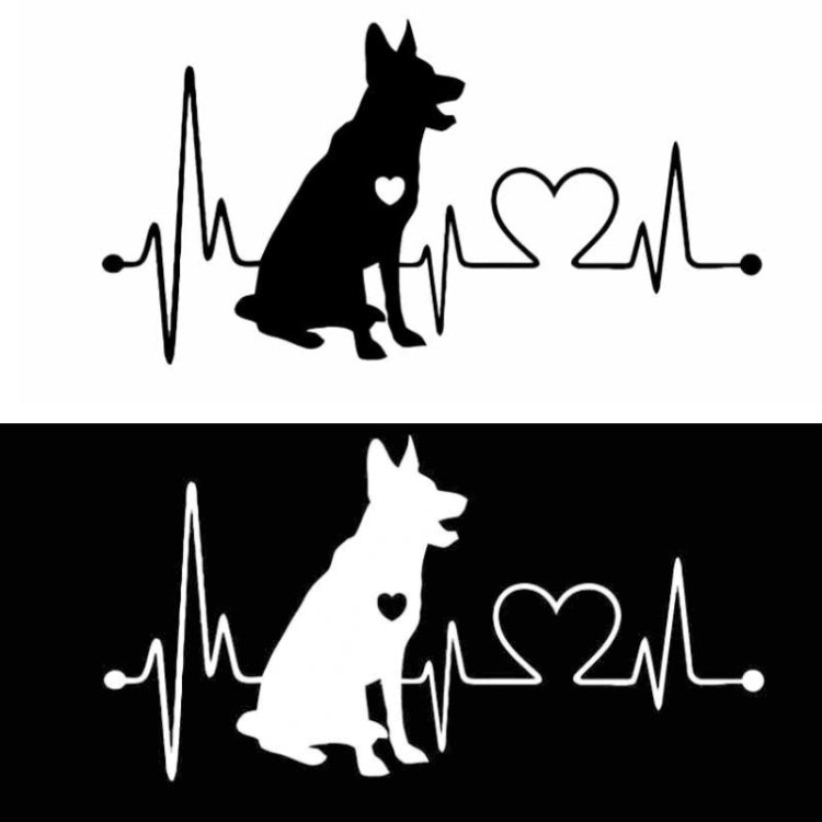 10pcs German Shepherd Cartoon Animal Car Sticker(Black) by buy2fix