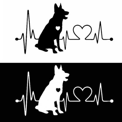10pcs German Shepherd Cartoon Animal Car Sticker(Black) by buy2fix