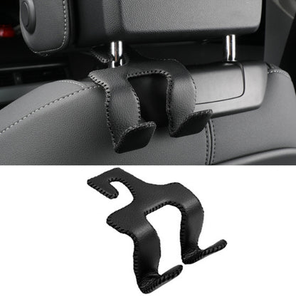 Car Double Hook Stainless Steel Rear Headrest Mobile Phone Holder(Black) by buy2fix