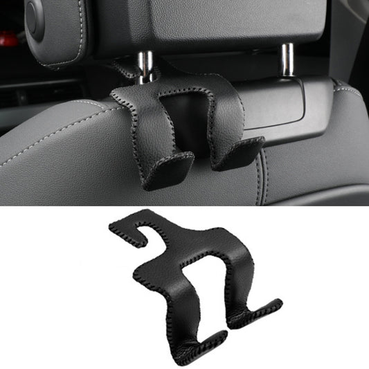 Car Double Hook Stainless Steel Rear Headrest Mobile Phone Holder(Black) by buy2fix