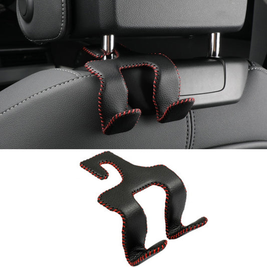 Car Double Hook Stainless Steel Rear Headrest Mobile Phone Holder(Black Red Line) by buy2fix