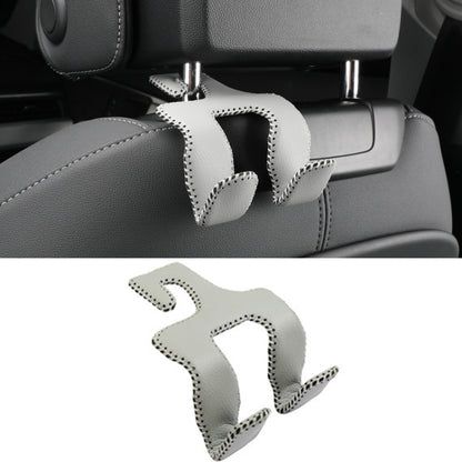 Car Double Hook Stainless Steel Rear Headrest Mobile Phone Holder(Gray) by buy2fix