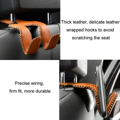 Car Double Hook Stainless Steel Rear Headrest Mobile Phone Holder(Black Red Line) by buy2fix