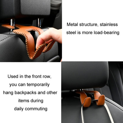 Car Double Hook Stainless Steel Rear Headrest Mobile Phone Holder(Black Red Line) by buy2fix