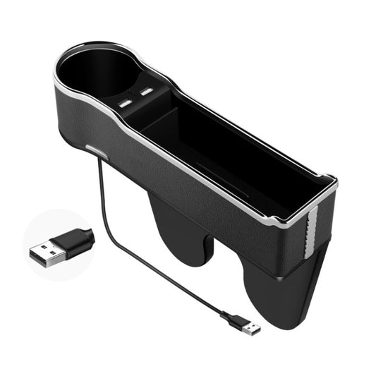 Car Seat Gap Storage Box Multifunctional Mobile Phone USB Charger, Color: Standard Black by buy2fix
