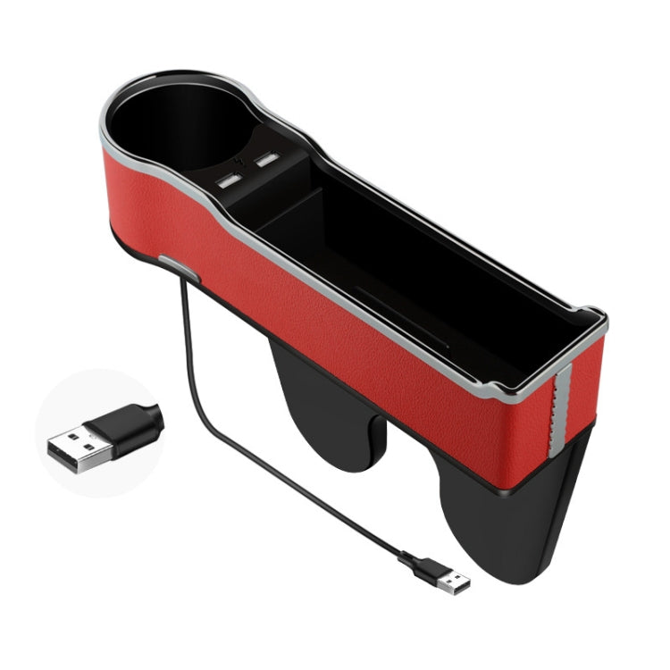 Car Seat Gap Storage Box Multifunctional Mobile Phone USB Charger, Color: Standard Red by buy2fix