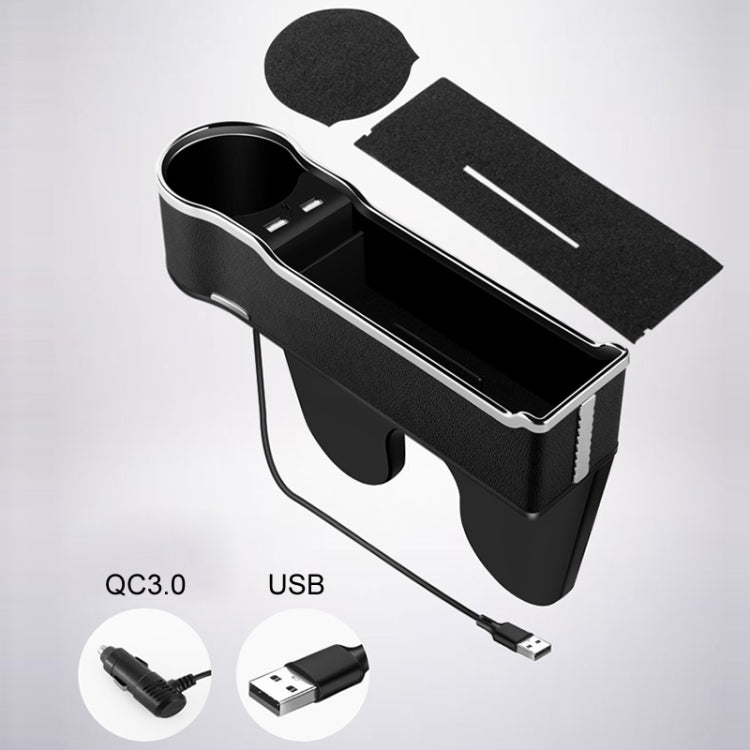 Car Seat Gap Storage Box Multifunctional Mobile Phone USB Charger, Color: QC3.0 Brown by buy2fix