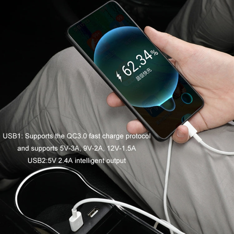 Car Seat Gap Storage Box Multifunctional Mobile Phone USB Charger, Color: Standard Beige by buy2fix