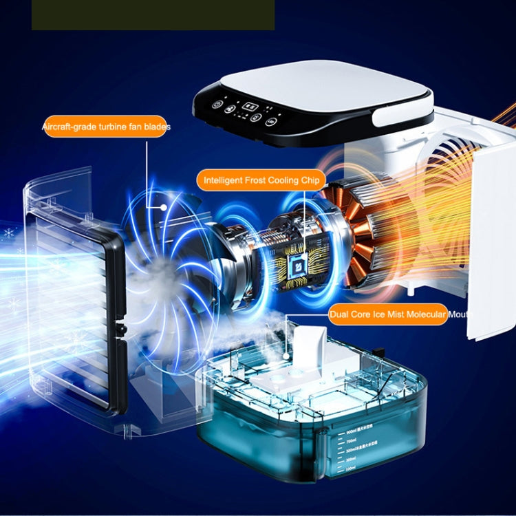Desktop Mini Cold Air Fan Home Humidifier Dual Spray Air Conditioning Fan With CN Plug by buy2fix