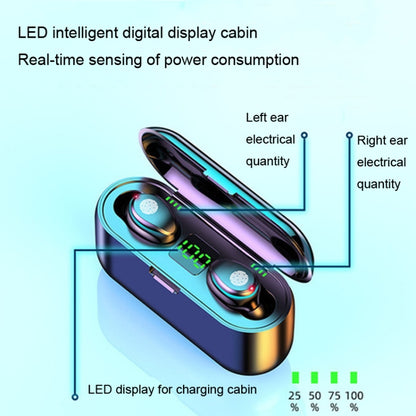 F9-2 LED Digital Display Wireless In-Ear Noise Reduction Long Life Bluetooth Headset(Black) by buy2fix