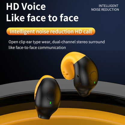 R18 LED Digital Display Wireless Ear Clip Noise Reduction Bluetooth Headset(Black Yellow) by buy2fix