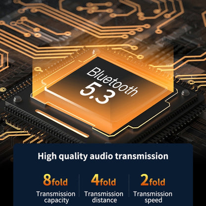 R18 LED Digital Display Wireless Ear Clip Noise Reduction Bluetooth Headset(Black Yellow) by buy2fix