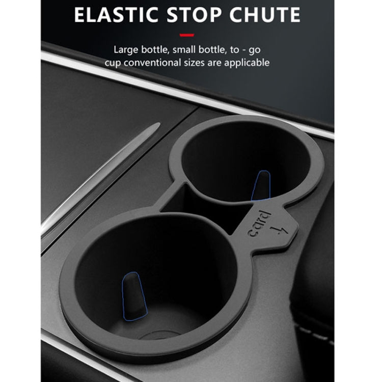 For Tesla Model3/Y Central Control Storage Silicone Cup Stopper(Black) by buy2fix