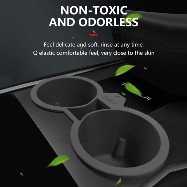 For Tesla Model3/Y Central Control Storage Silicone Cup Stopper(Grey) by buy2fix