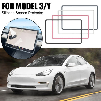 For Tesla Model3/Y Screen Bumper Protective Cover Silicone Frame(Gray) by buy2fix