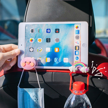 5pcs Car Seat Rear Hidden Multifunctional Cartoon Hook(Random Color Delivery) by buy2fix