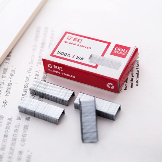Deli 0010 10 1000pcs/box Portable Booking Machine Staples - Binding Supplies by Deli | Online Shopping UK | buy2fix
