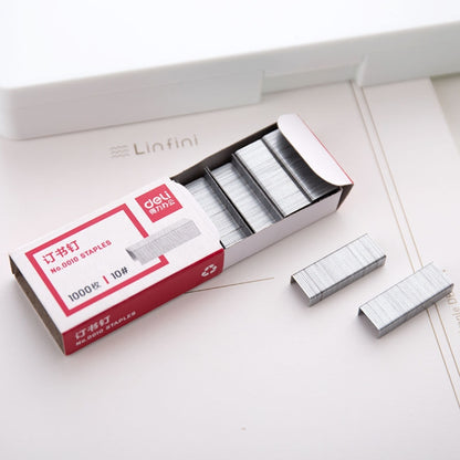 Deli 0010 10 1000pcs/box Portable Booking Machine Staples - Binding Supplies by Deli | Online Shopping UK | buy2fix