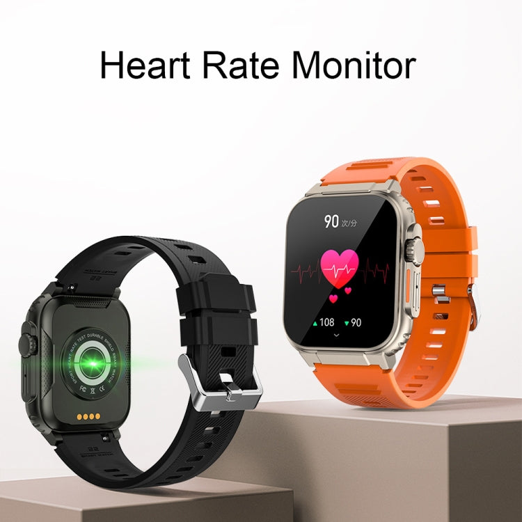 A70 1.96 Inch Health Monitoring Multifunctional IP68 Waterproof Bluetooth Call Smart Watch(Orange) by buy2fix