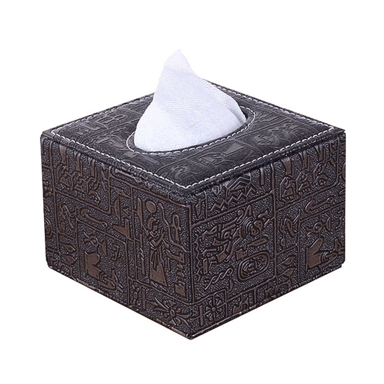 Ancient Pattern Hotel Restaurant Leather Square Paper Box Car Tissue Box by buy2fix