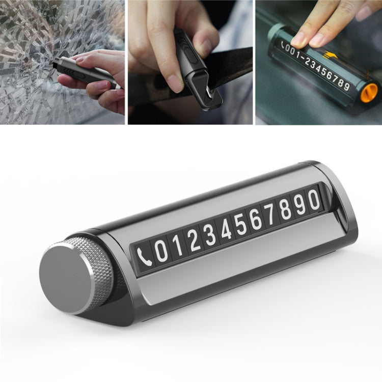 Multifunctional Break Window Mini Safety Hammer Parking Number Plate(Grey) by buy2fix