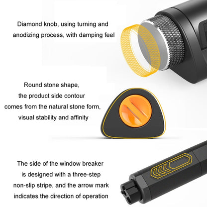 Multifunctional Break Window Mini Safety Hammer Parking Number Plate(Grey) by buy2fix