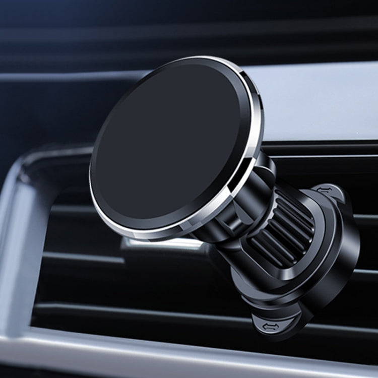 Aluminum Alloy Rotatable Magnetic Car Air Outlet Mobile Phone Holder(Silver) by buy2fix