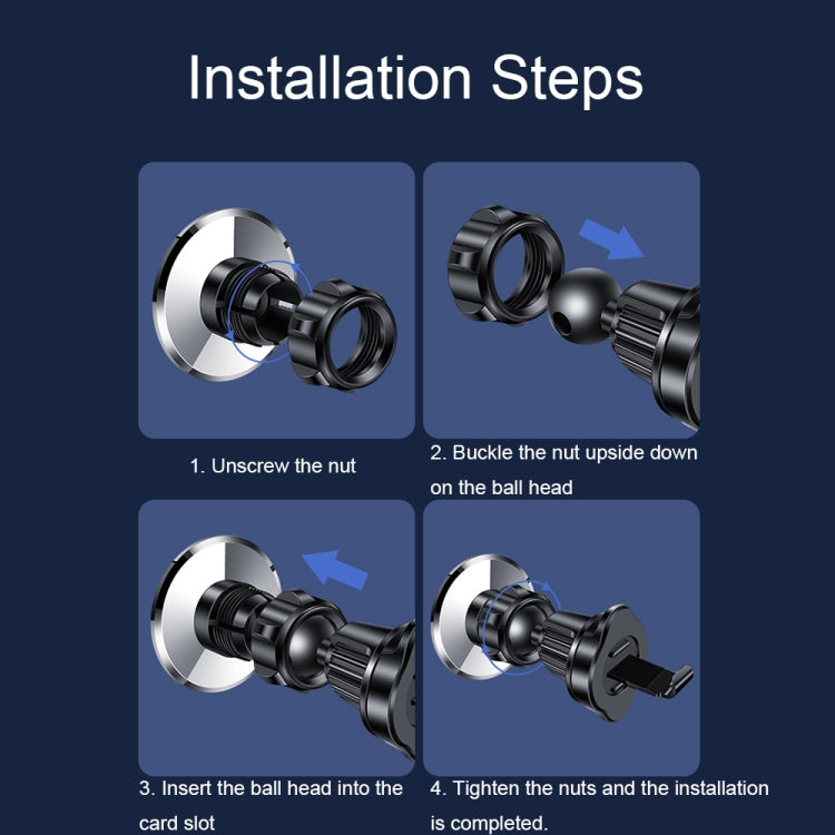 Aluminum Alloy Rotatable Magnetic Car Air Outlet Mobile Phone Holder(Silver) by buy2fix