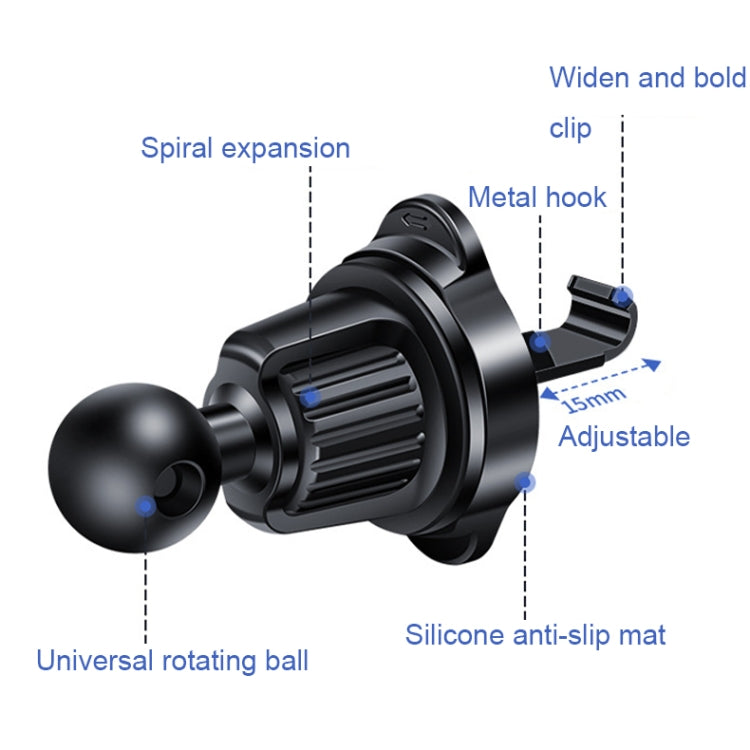 Aluminum Alloy Rotatable Magnetic Car Air Outlet Mobile Phone Holder(Silver) by buy2fix