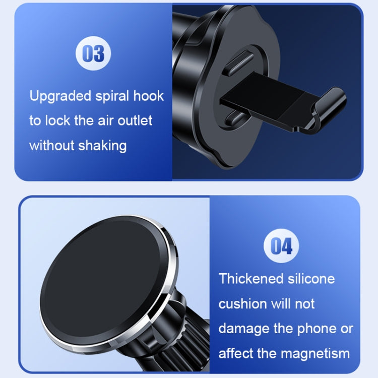 Aluminum Alloy Rotatable Magnetic Car Air Outlet Mobile Phone Holder(Black) by buy2fix
