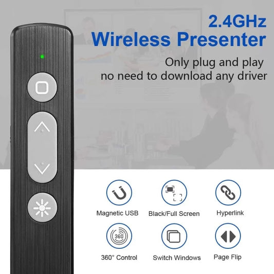2.4GHz Multifunctional USB Wireless PPT Laser Page Turning Pen Electronic Laser Pointer Pen(K200) -  by buy2fix | Online Shopping UK | buy2fix