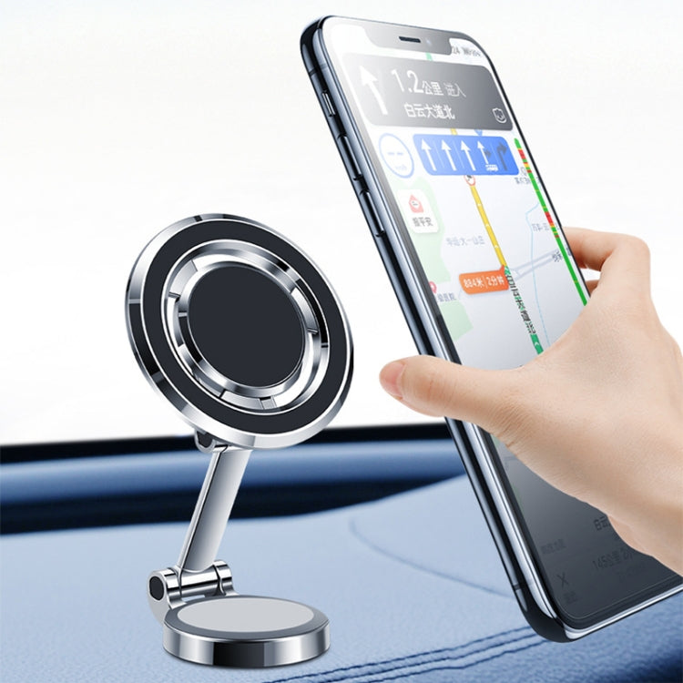 Dashboard Magnetic Navigation Foldable Universal Car Phone Holder(Silver) by buy2fix