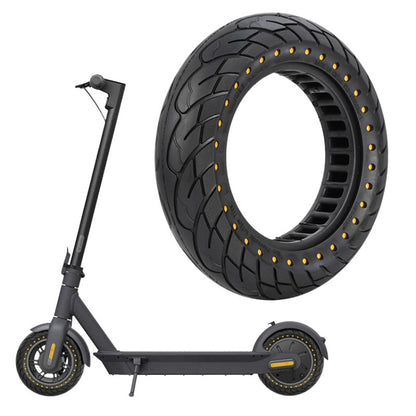 For Ninebot MAX G30 Electric Scooter 10x2.5 Inflatable Honeycomb Solid Run-flat Tire(44mm Slot Yellow) - Accessories & Parts by buy2fix | Online Shopping UK | buy2fix