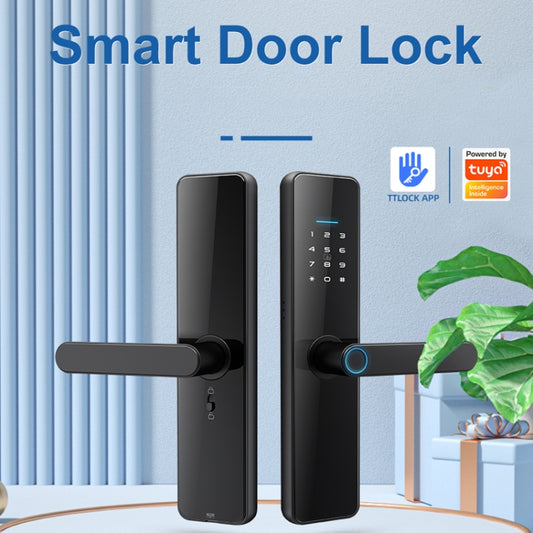 C91 Tuya Smart WiFi Password Fingerprint Electronic Door Lock(Black) by buy2fix