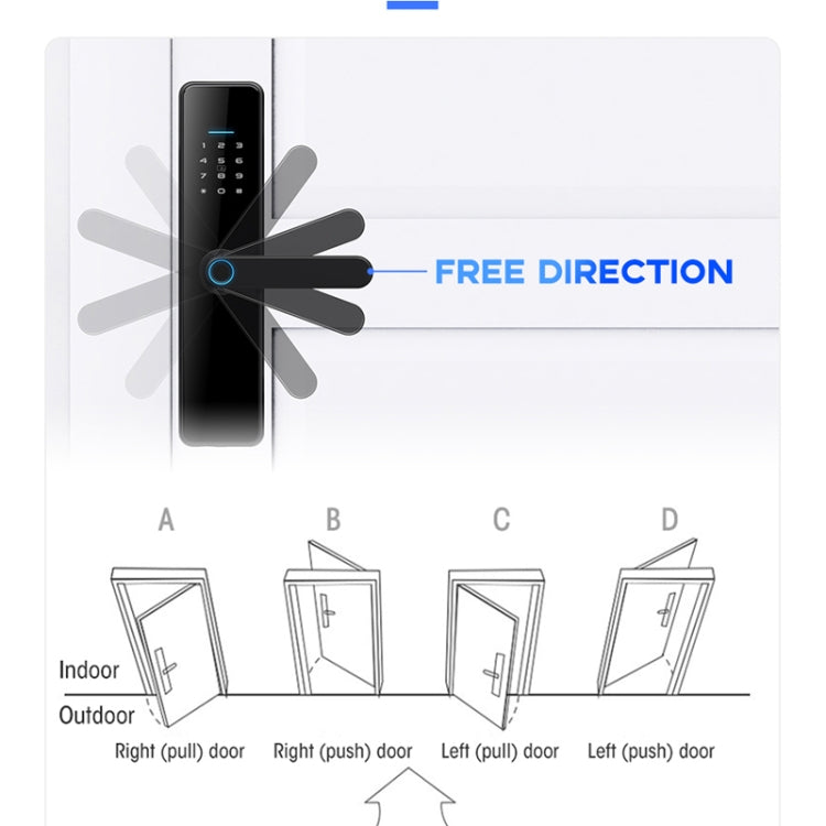 C91 Tuya Smart WiFi Password Fingerprint Electronic Door Lock(Silver) by buy2fix