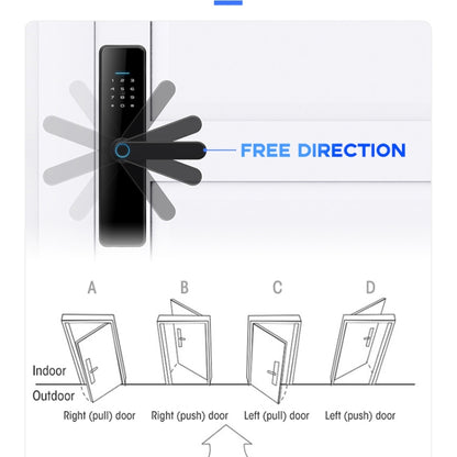C91 Tuya Smart WiFi Password Fingerprint Electronic Door Lock(Silver) by buy2fix