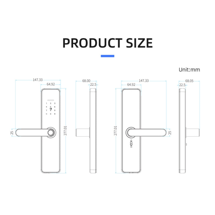 C91 Tuya Smart WiFi Password Fingerprint Electronic Door Lock(Silver) by buy2fix